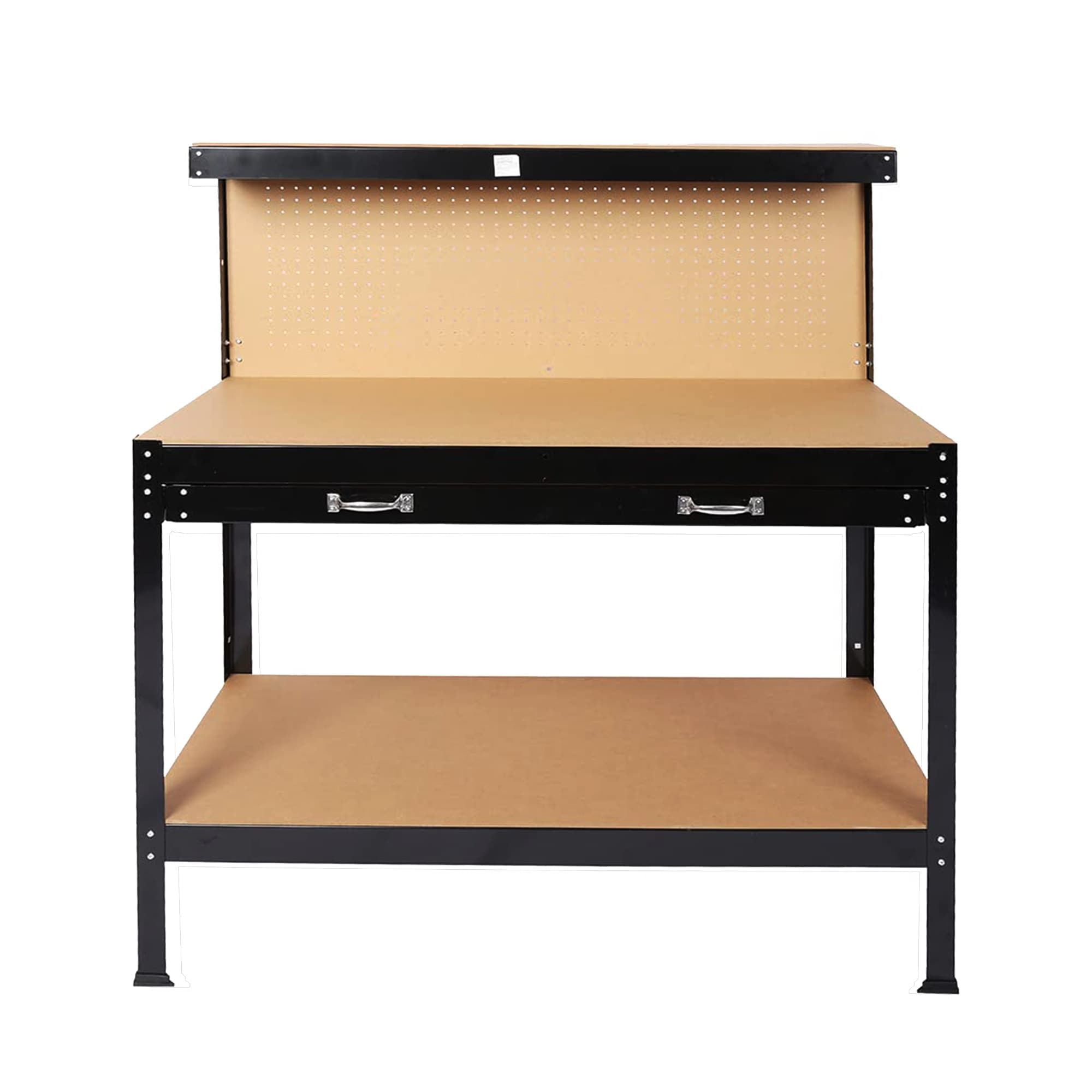 Tool Workbench with Pegboard and Storage Drawer
