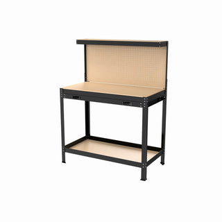 Large Workbench with Pegboard and Drawer for Workshop Storage