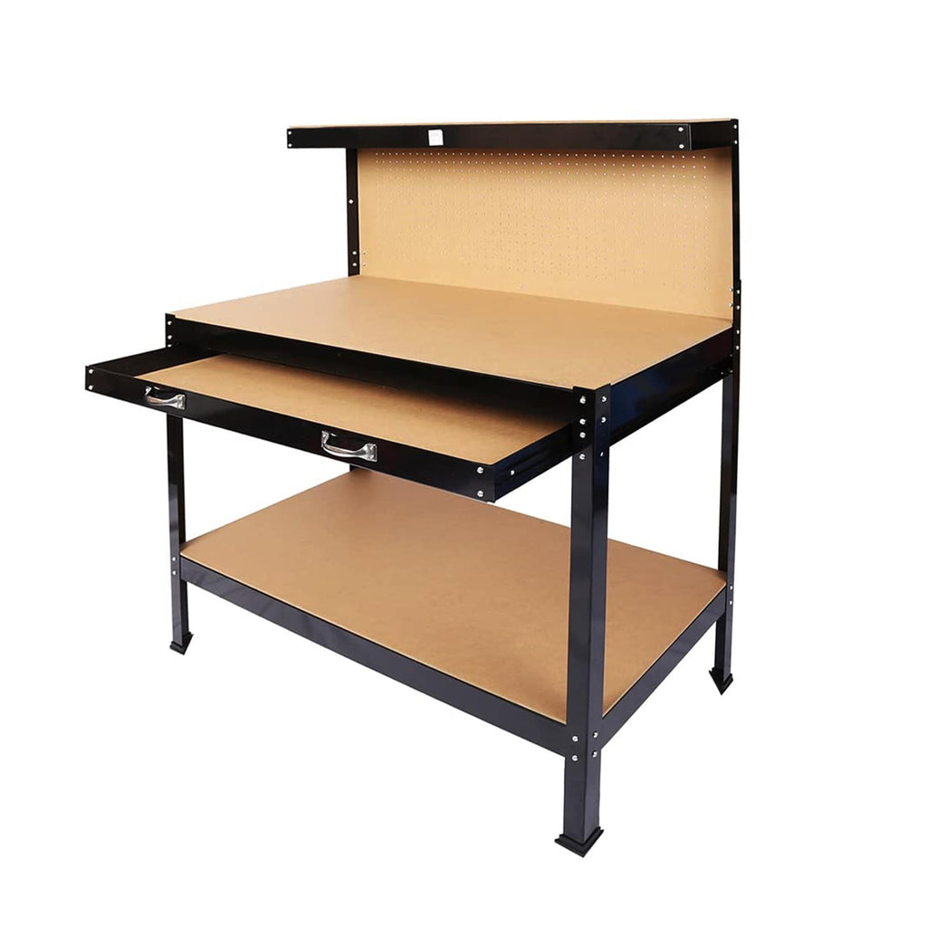 Tool Workbench with Pegboard and Storage Drawer