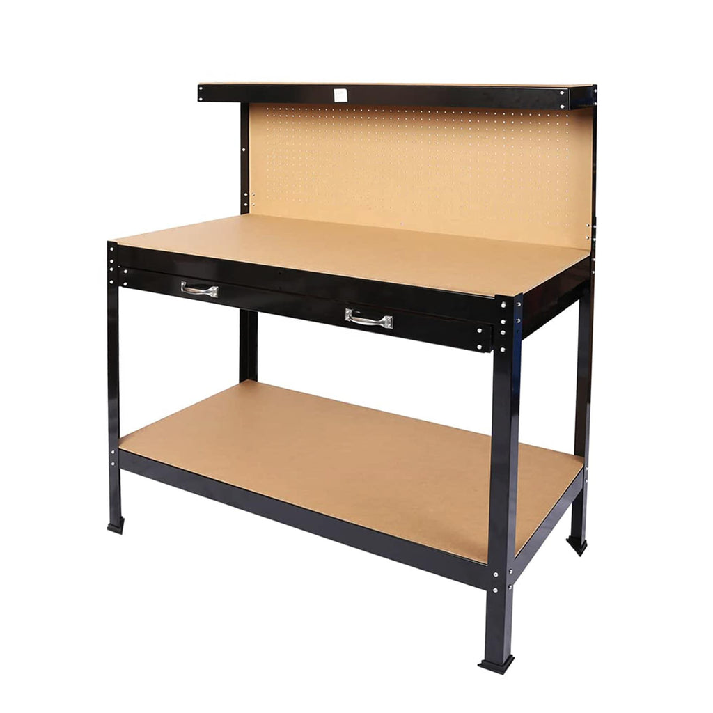 Tool Workbench with Pegboard and Storage Drawer