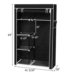 Portable Closet Organizer with Hanging Rod and Shelves