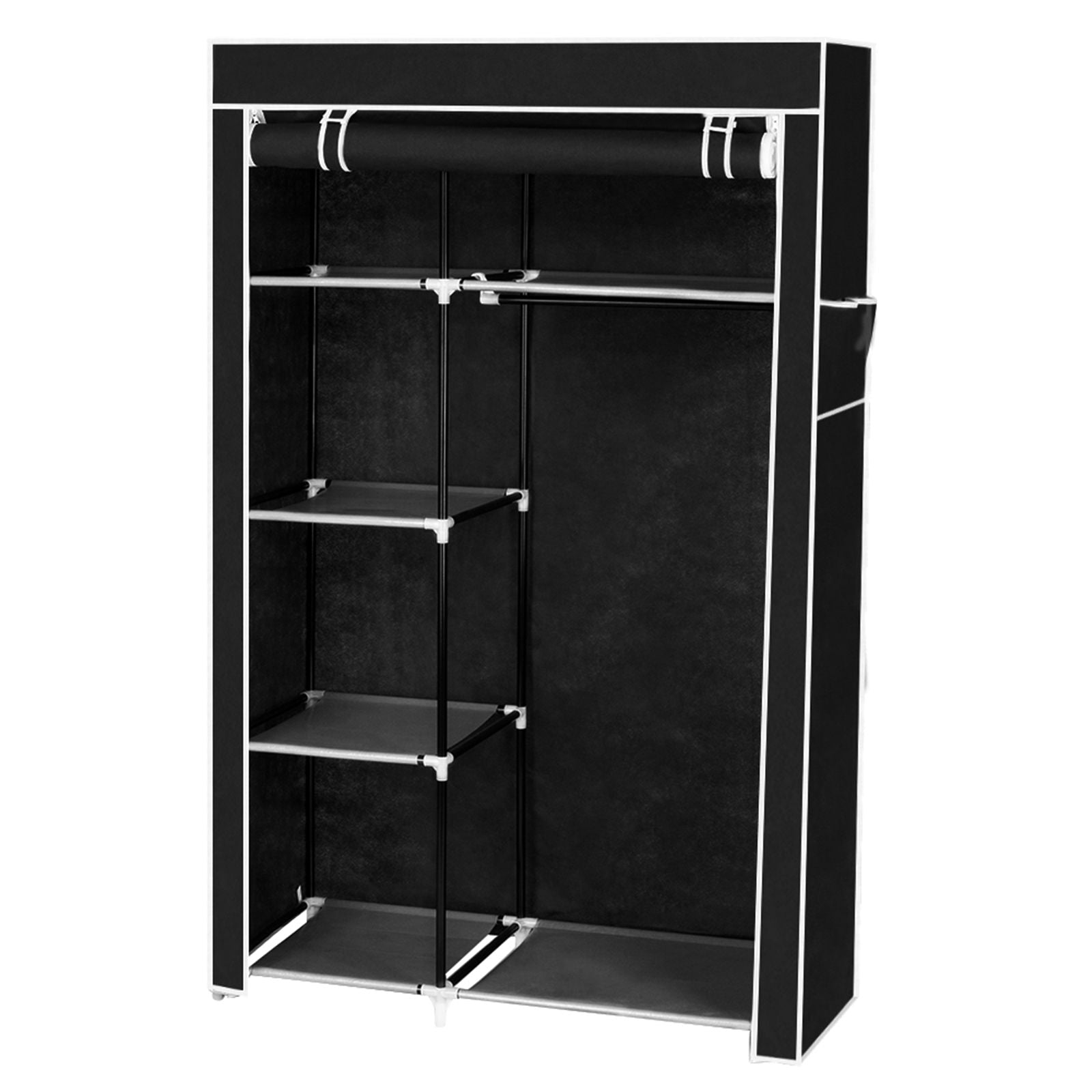Portable Closet Organizer with Hanging Rod and Shelves