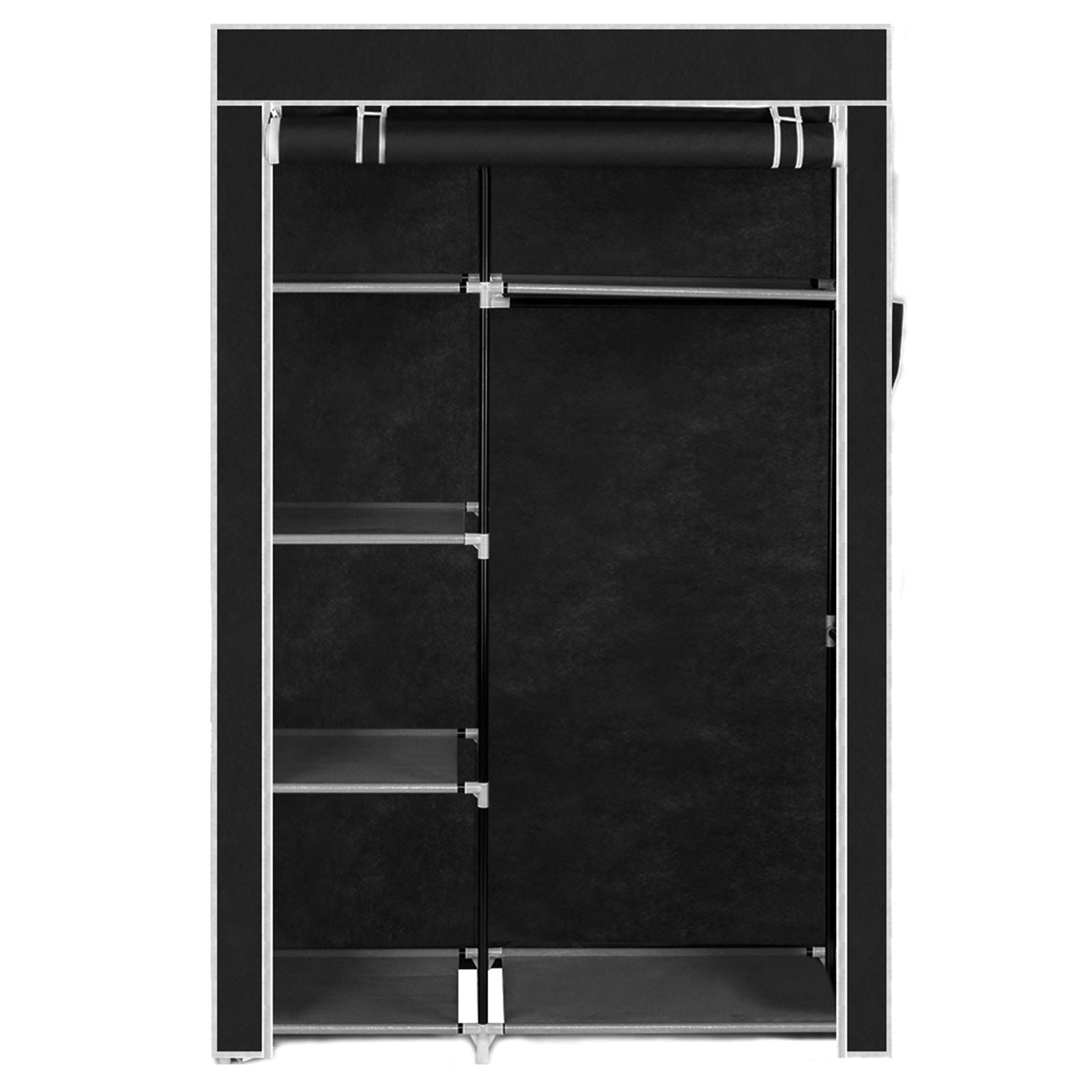 Portable Closet Organizer with Hanging Rod and Shelves