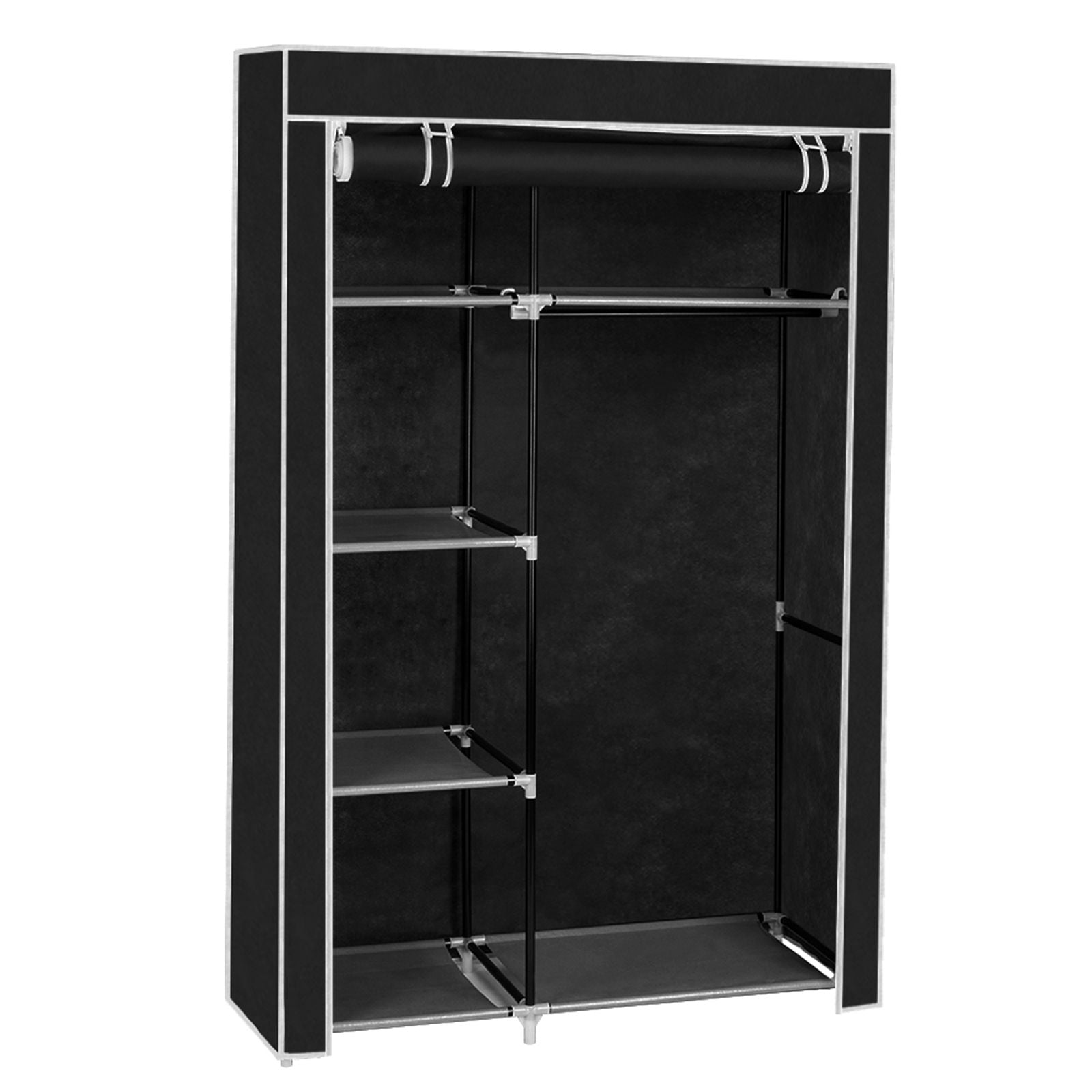 Portable Closet Organizer with Hanging Rod and Shelves