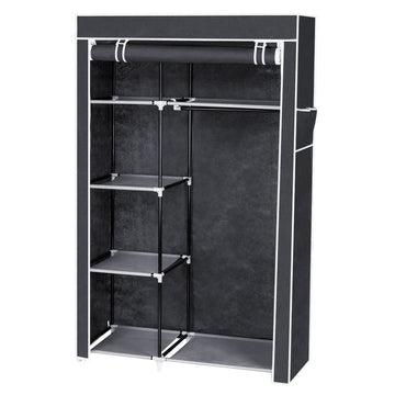 64" Portable Closet Organizer with Shelves and Hanging Rod