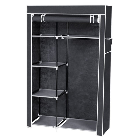 64" Portable Closet Organizer with Shelves and Hanging Rod