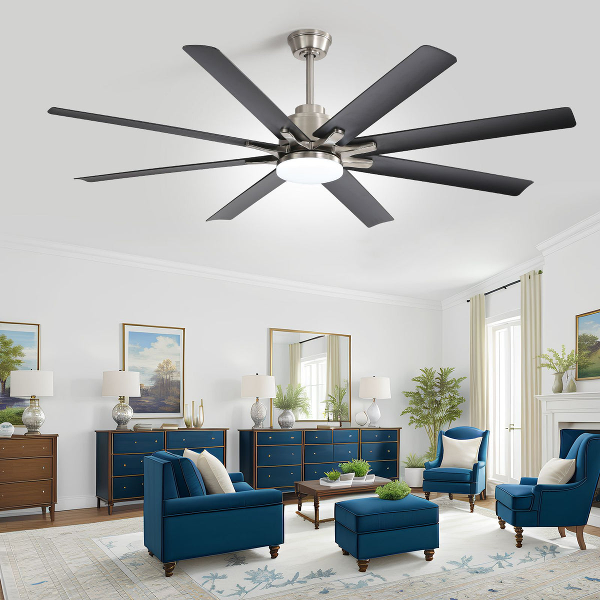 66- Smart Ceiling Fan with Dimmable LED and Voice Control