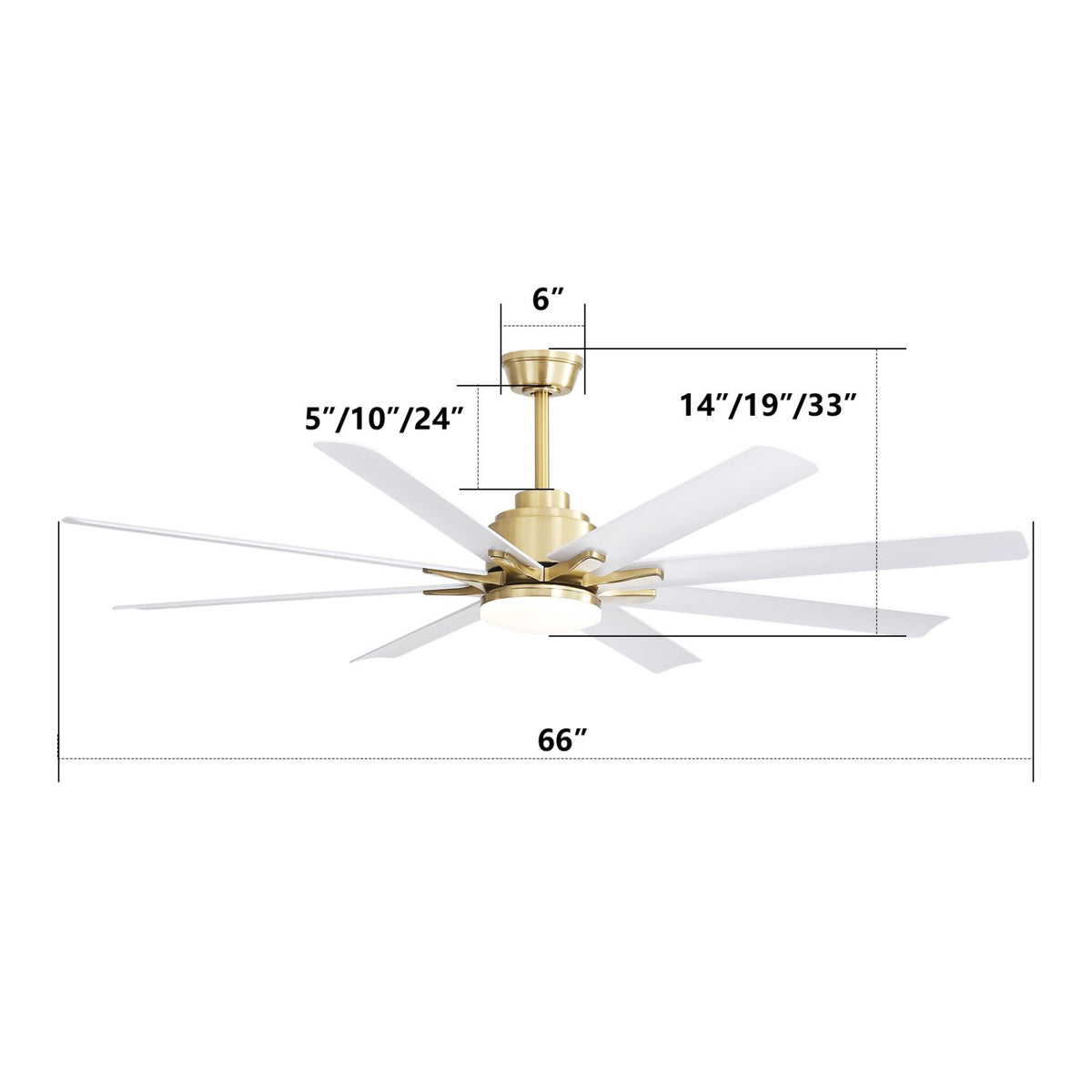 Smart Ceiling Fan with Dimmable LED Light and Reversible Airflow