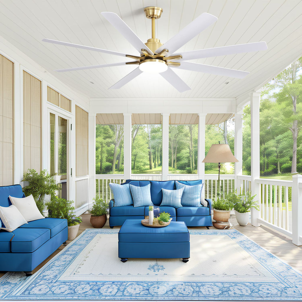 Smart Ceiling Fan with Dimmable LED Light and Reversible Airflow