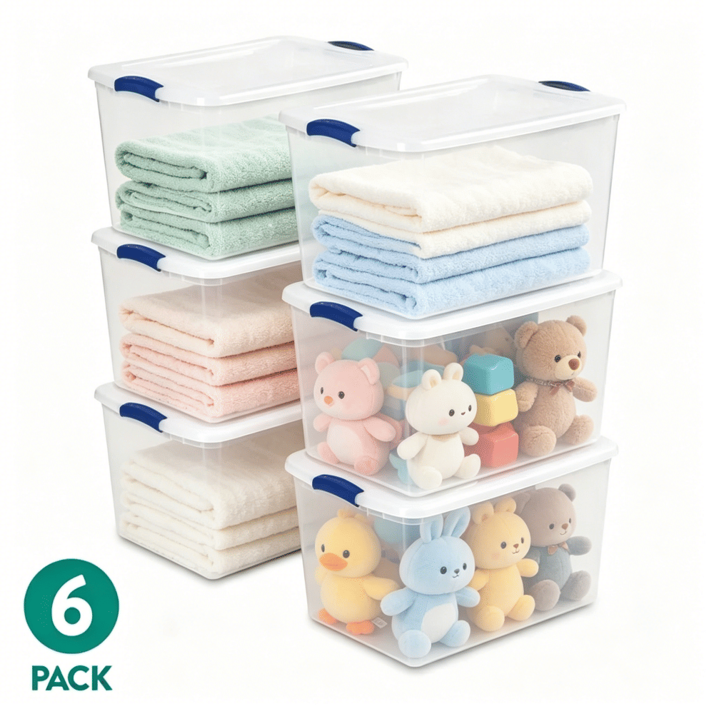 Clear Stackable Storage Container with Latching Lid
