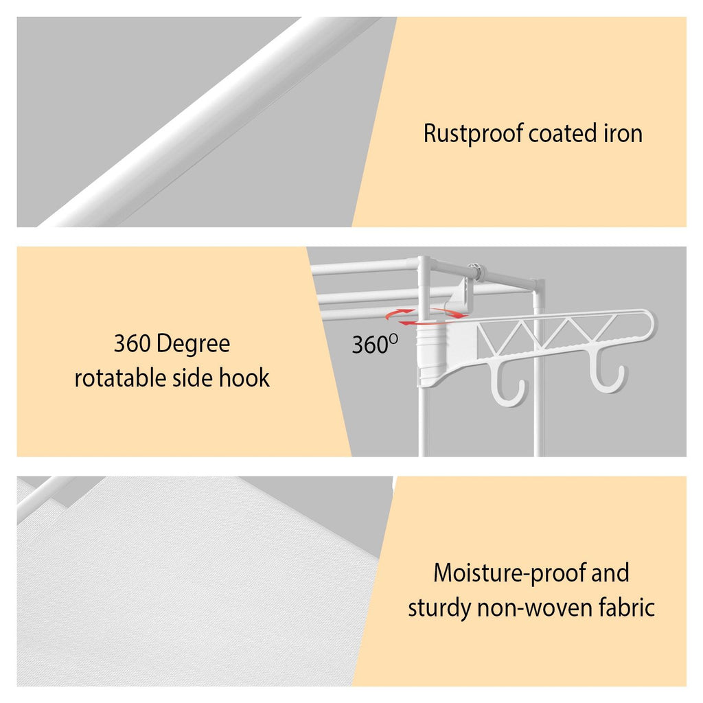 Freestanding Closet Organizer with Hanging Rods and Shelving