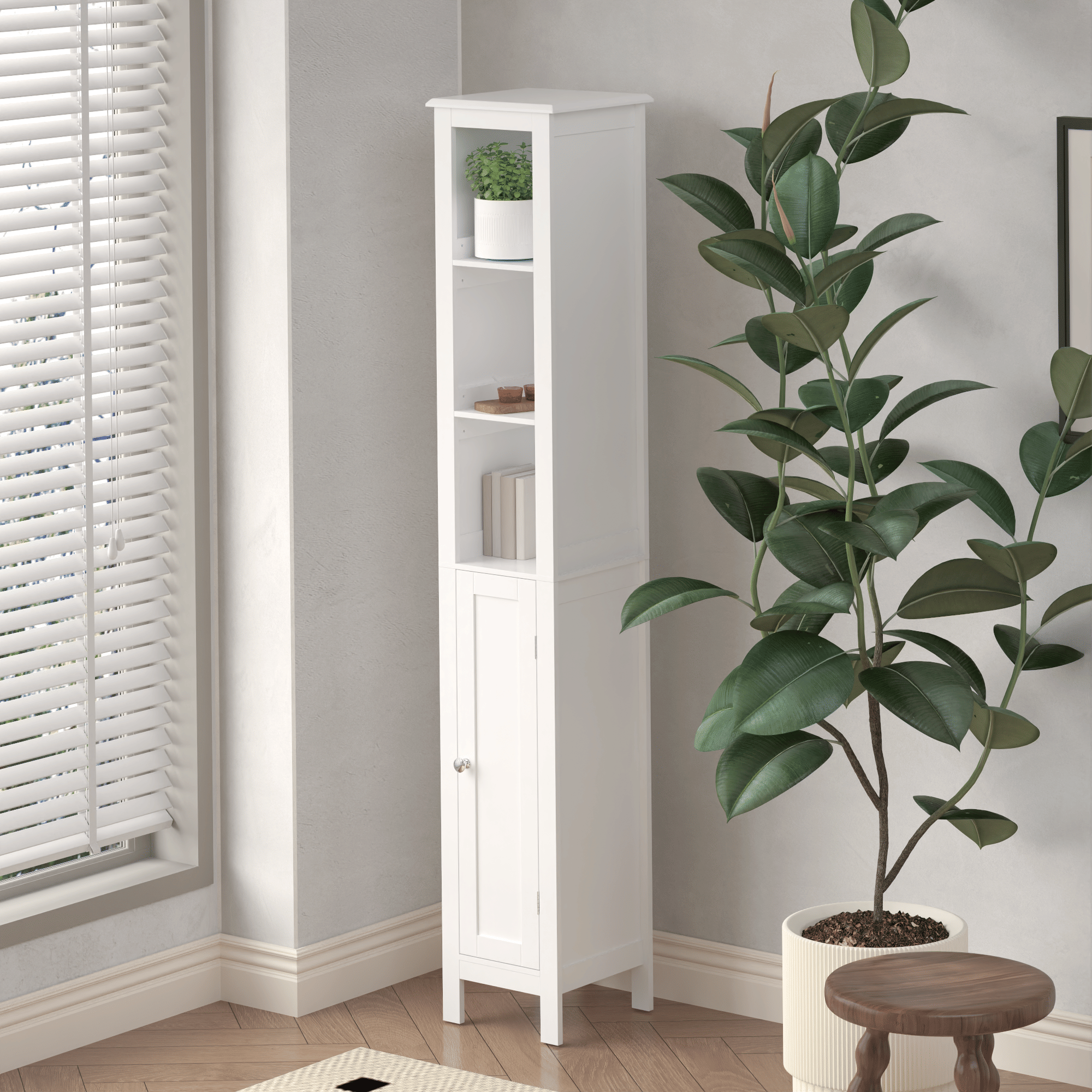 Versatile Tall Storage Cabinet for Bathroom, Kitchen, or Study