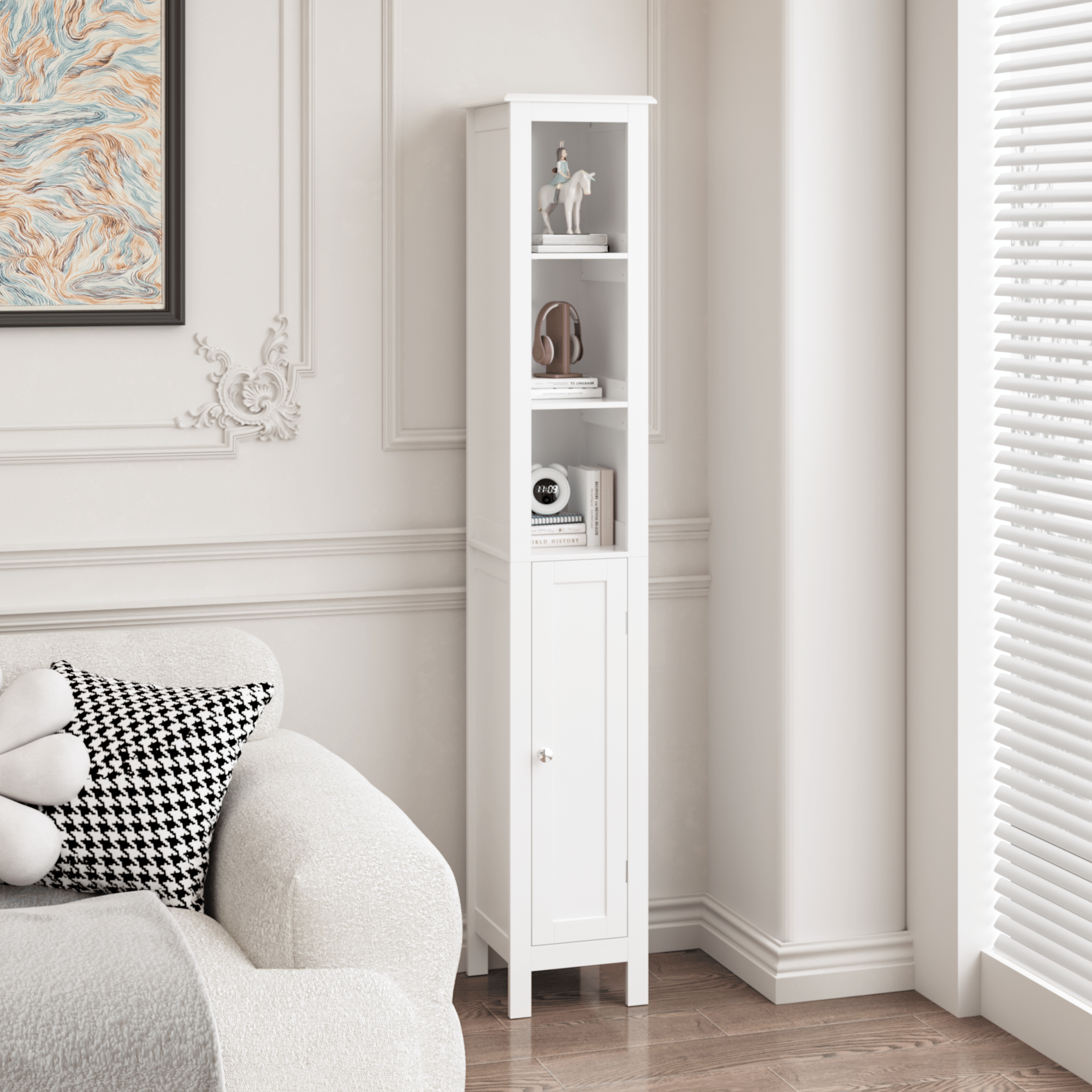 Versatile Tall Storage Cabinet for Bathroom, Kitchen, or Study