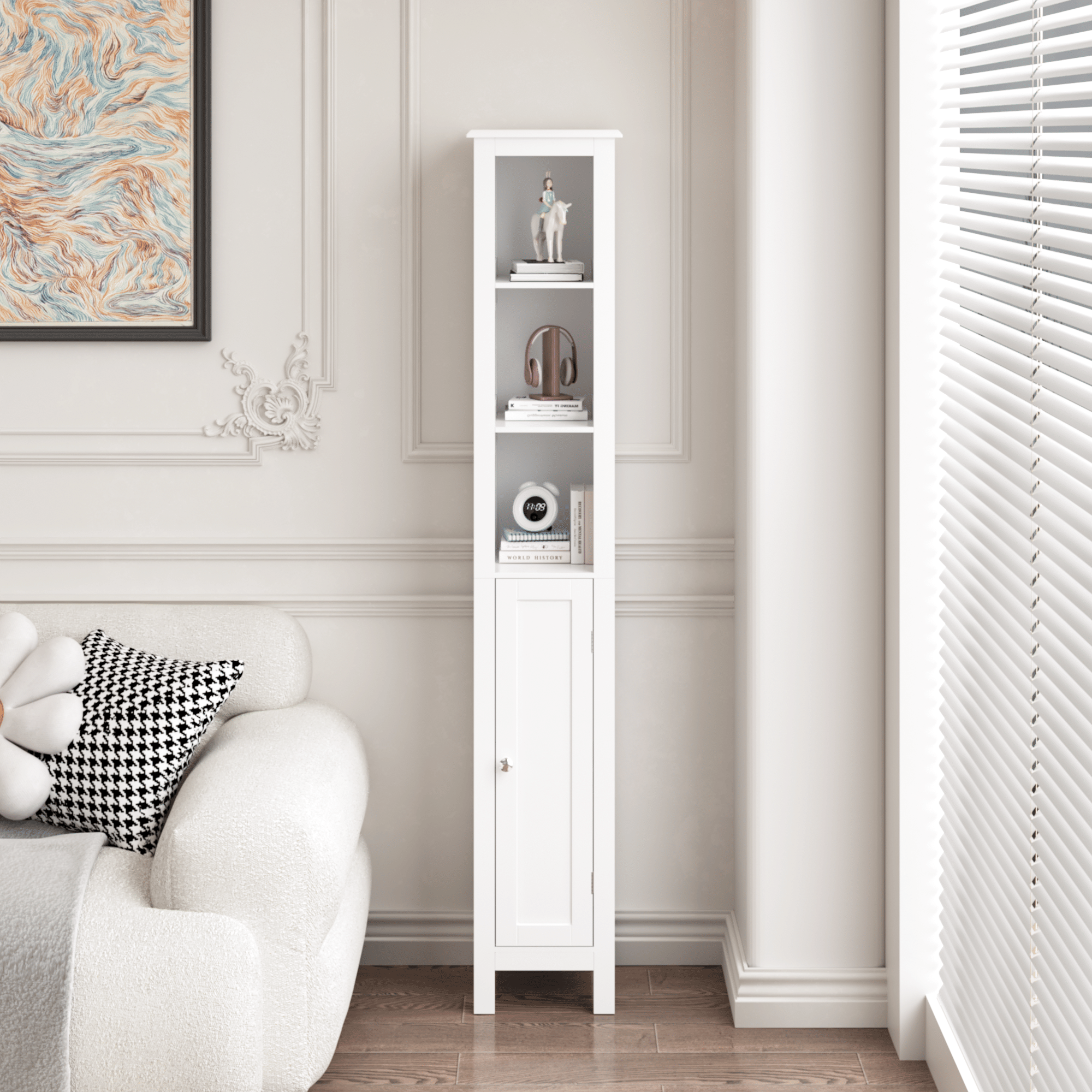 Versatile Tall Storage Cabinet for Bathroom, Kitchen, or Study