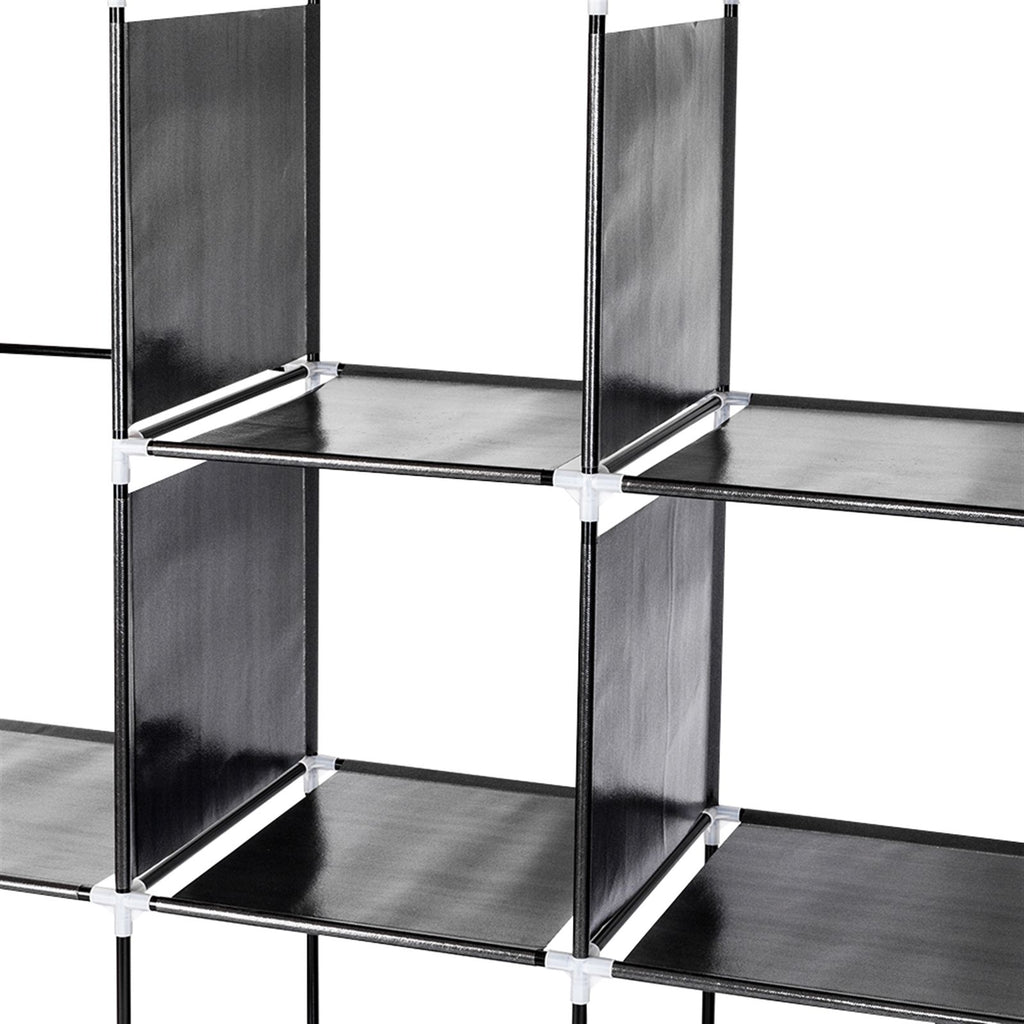 Portable Closet Wardrobe with Shelves and Hanging Rod
