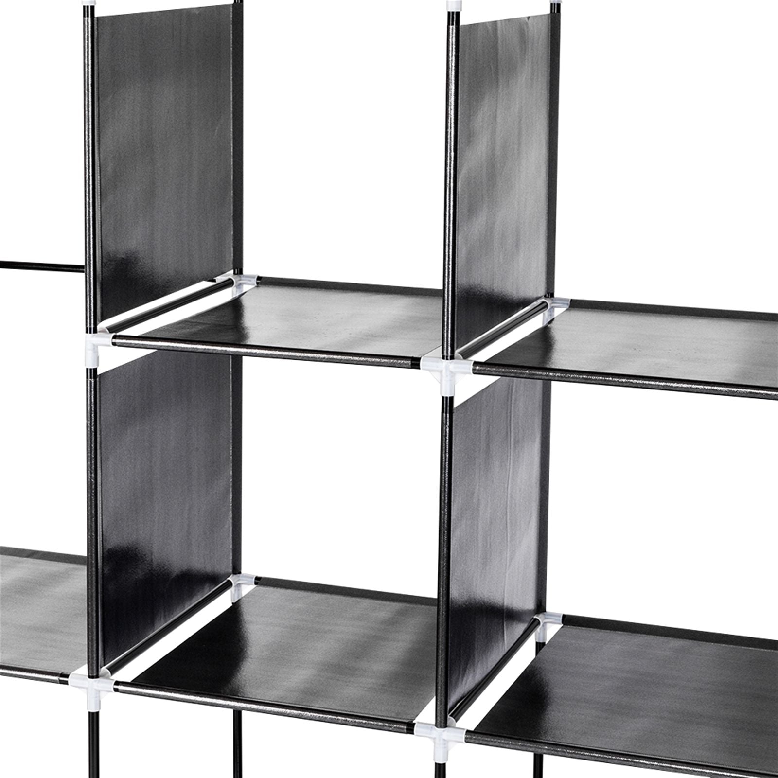 Portable Closet Wardrobe with Shelves and Hanging Rod