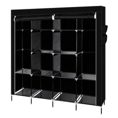 Portable Closet Wardrobe with Shelves and Hanging Rod