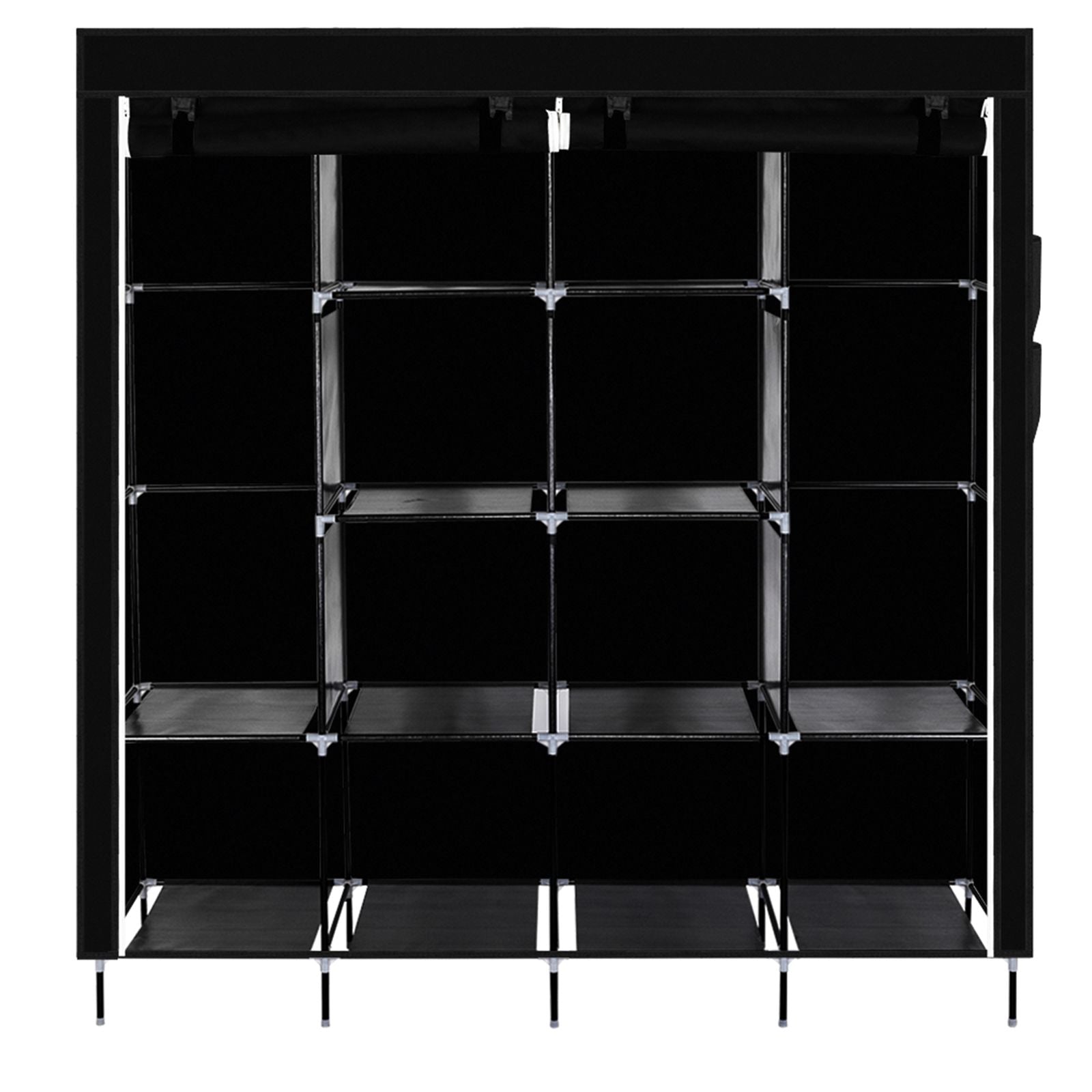 Portable Closet Wardrobe with Shelves and Hanging Rod