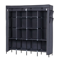Portable Wardrobe Closet with 12 Shelves and Hanging Rod – Space-Saving Storage