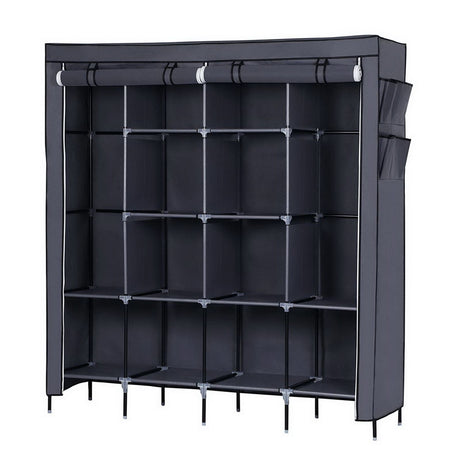 Portable Wardrobe Closet with 12 Shelves and Hanging Rod – Space-Saving Storage