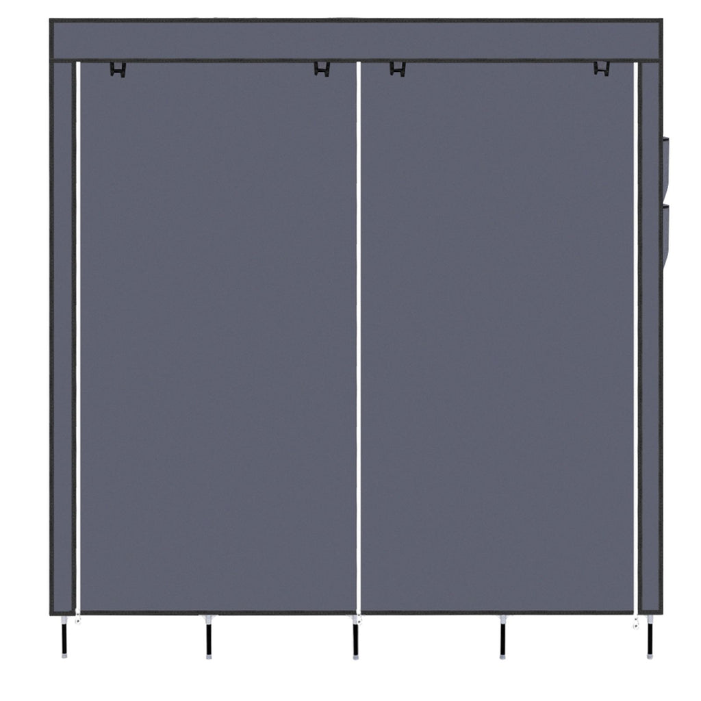 Portable Wardrobe Closet with 12 Shelves and Hanging Rod – Space-Saving Storage