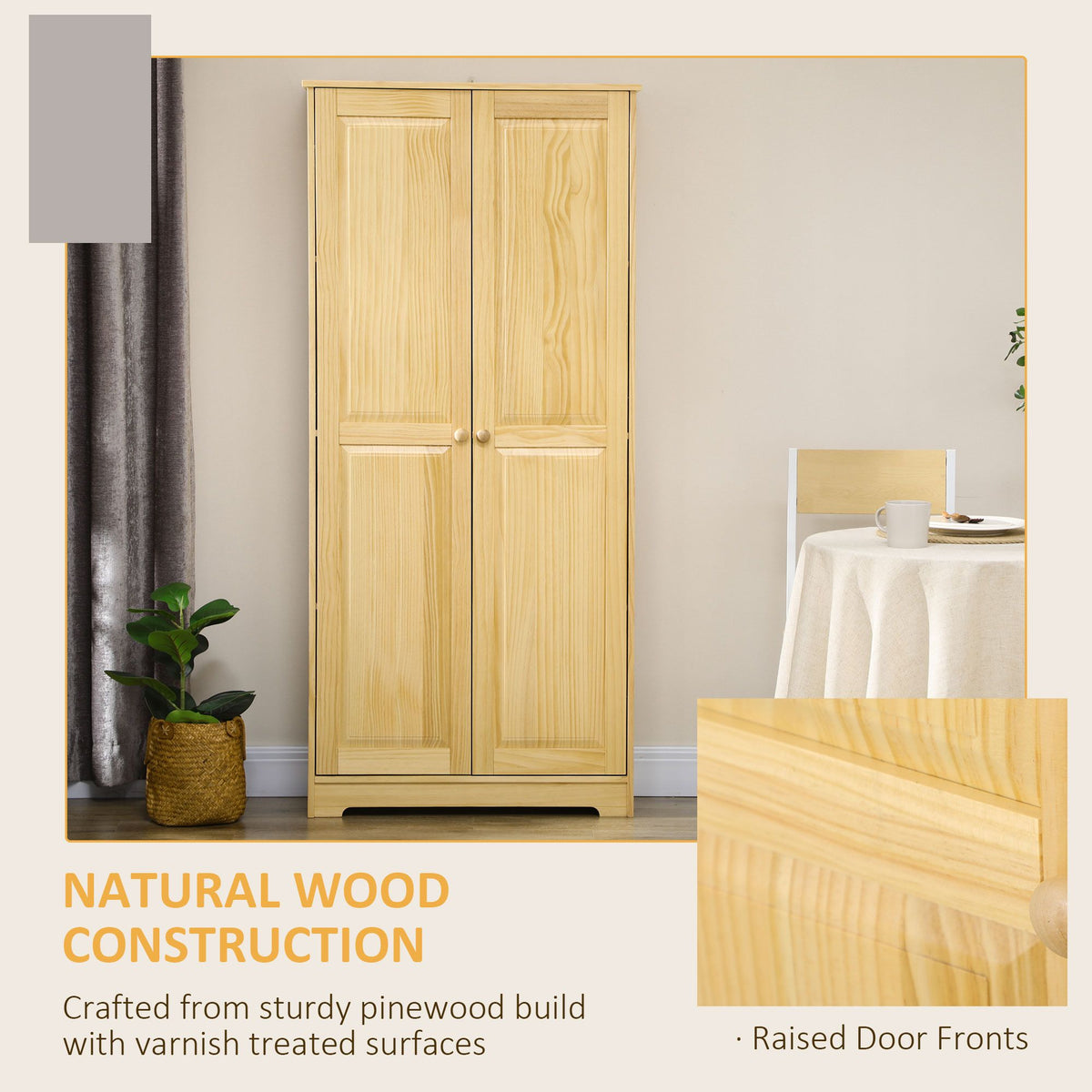 Freestanding Pantry Cabinet with Flexible Hidden Storage