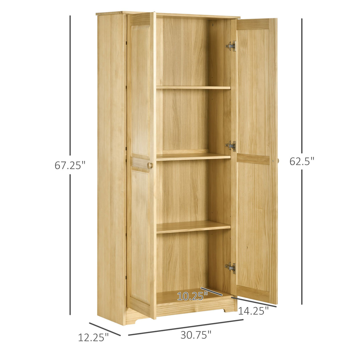 Freestanding Pantry Cabinet with Flexible Hidden Storage