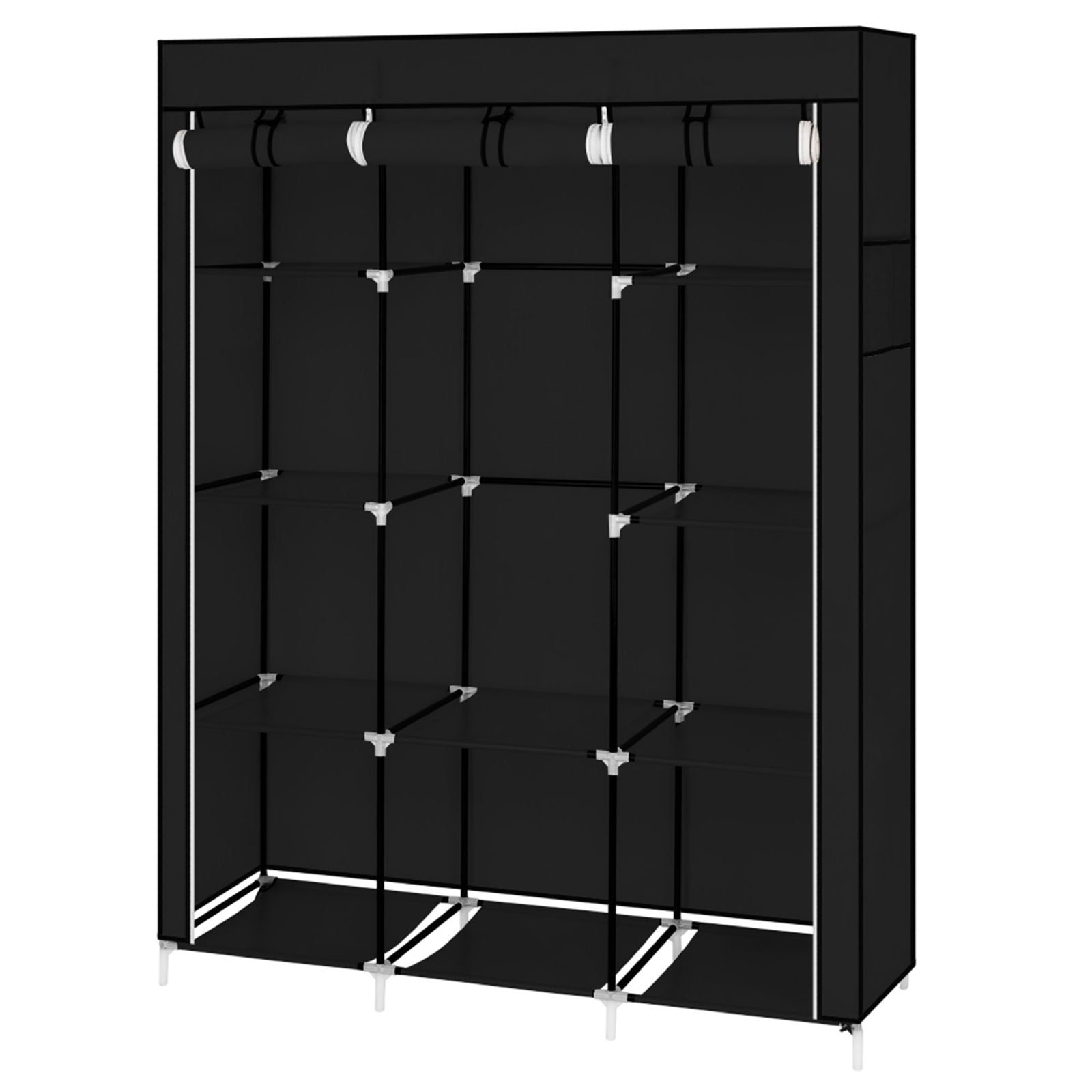 Portable Closet Organizer with Hanging Rod and Shelves