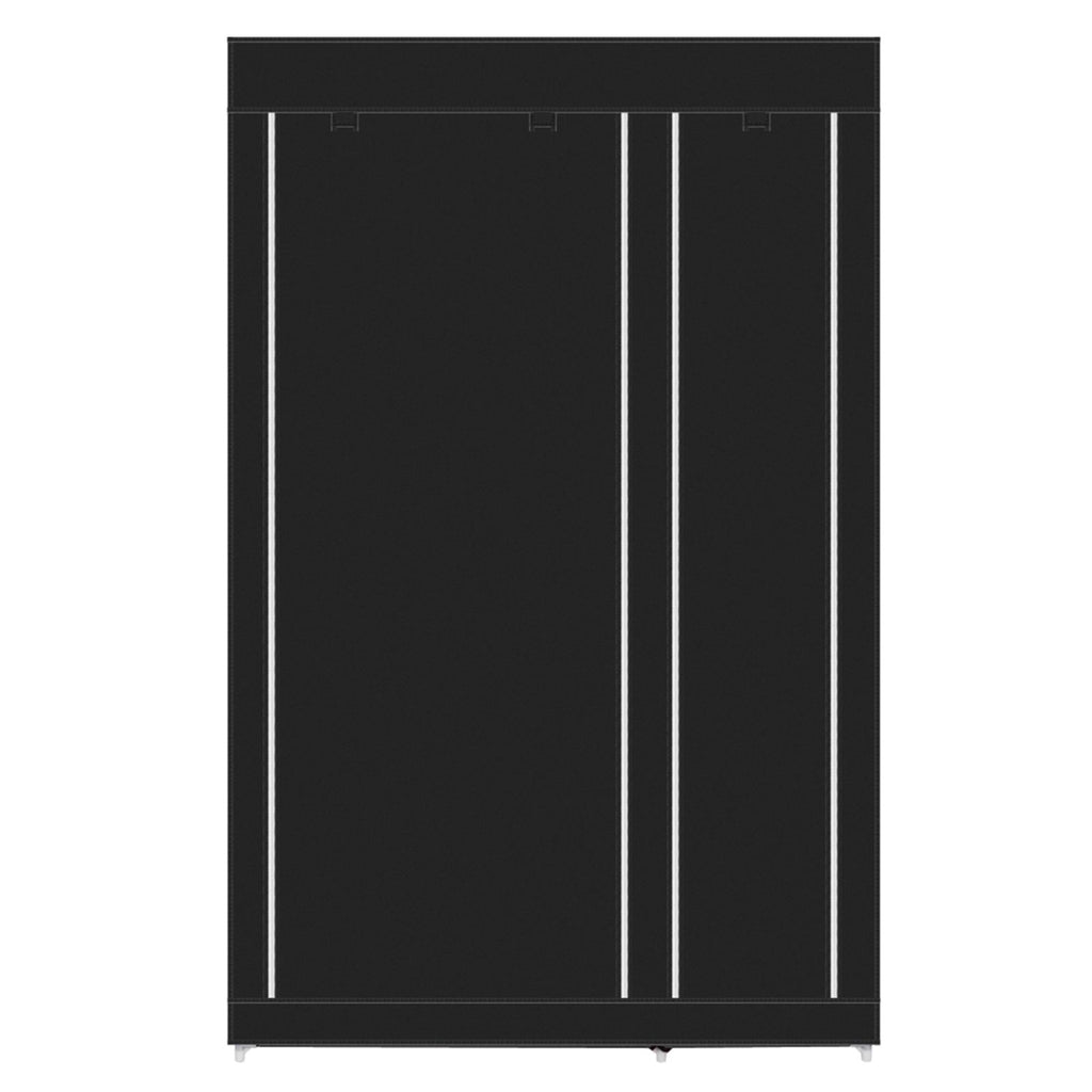 Portable Clothes Closet Wardrobe with Hanging Rod and Storage Shelves