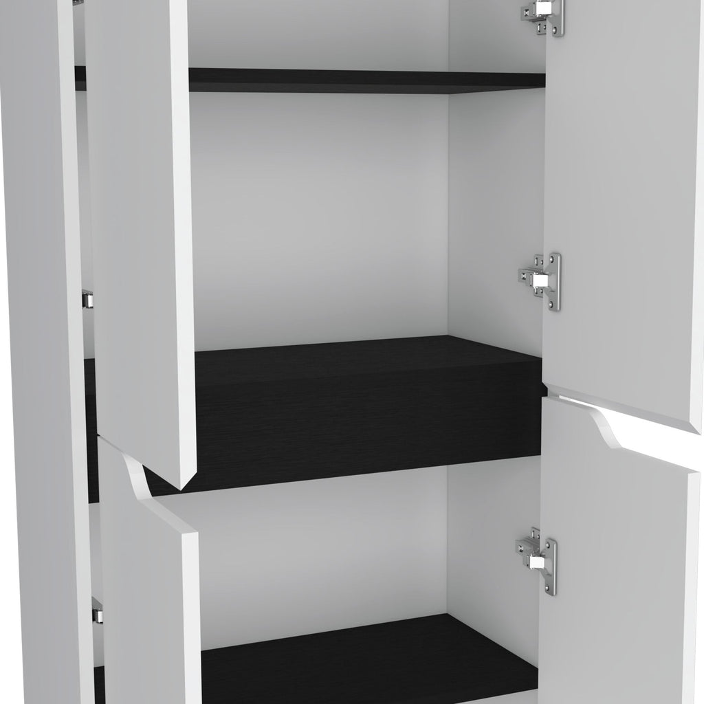 Compact Four-Door Kitchen Cabinet with Five Shelves
