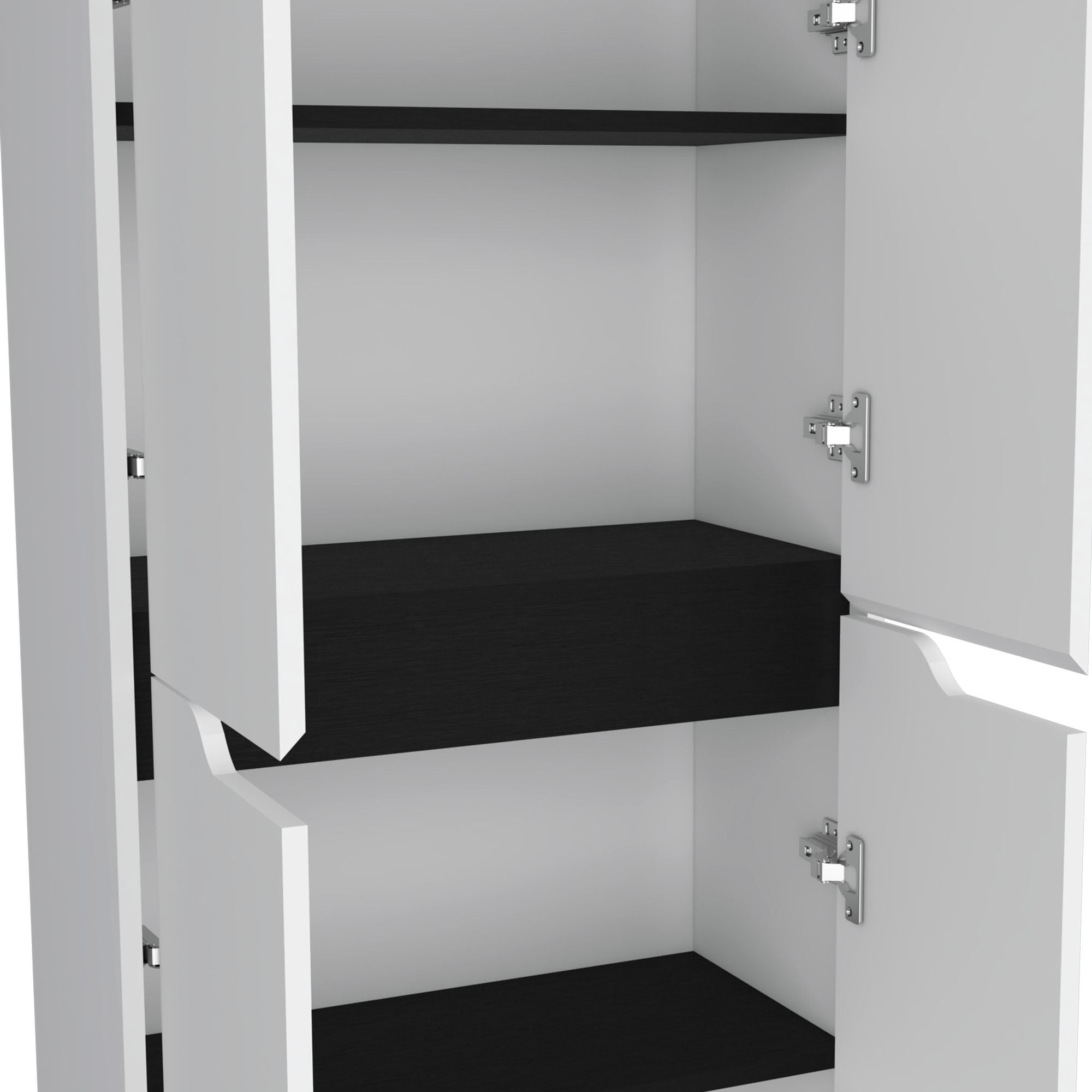 Compact Four-Door Kitchen Cabinet with Five Shelves