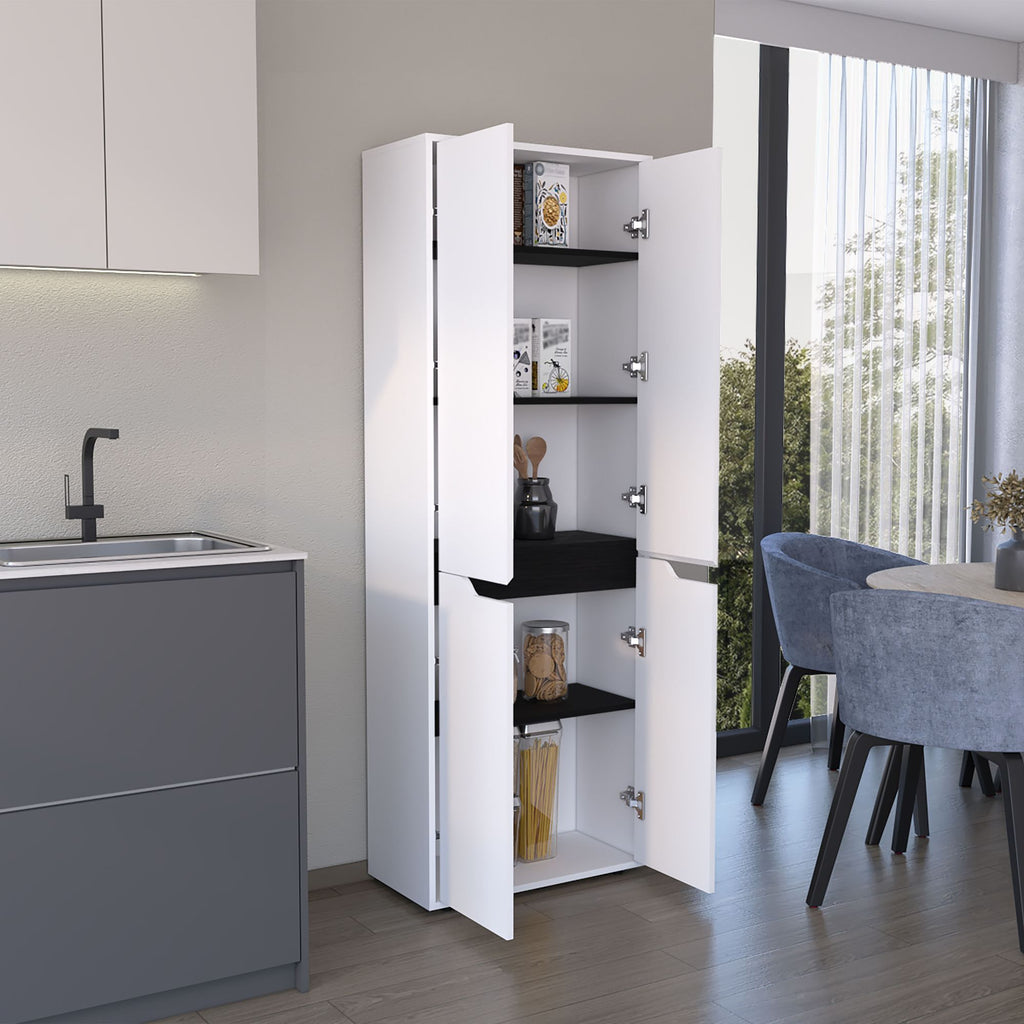 Compact Four-Door Kitchen Cabinet with Five Shelves