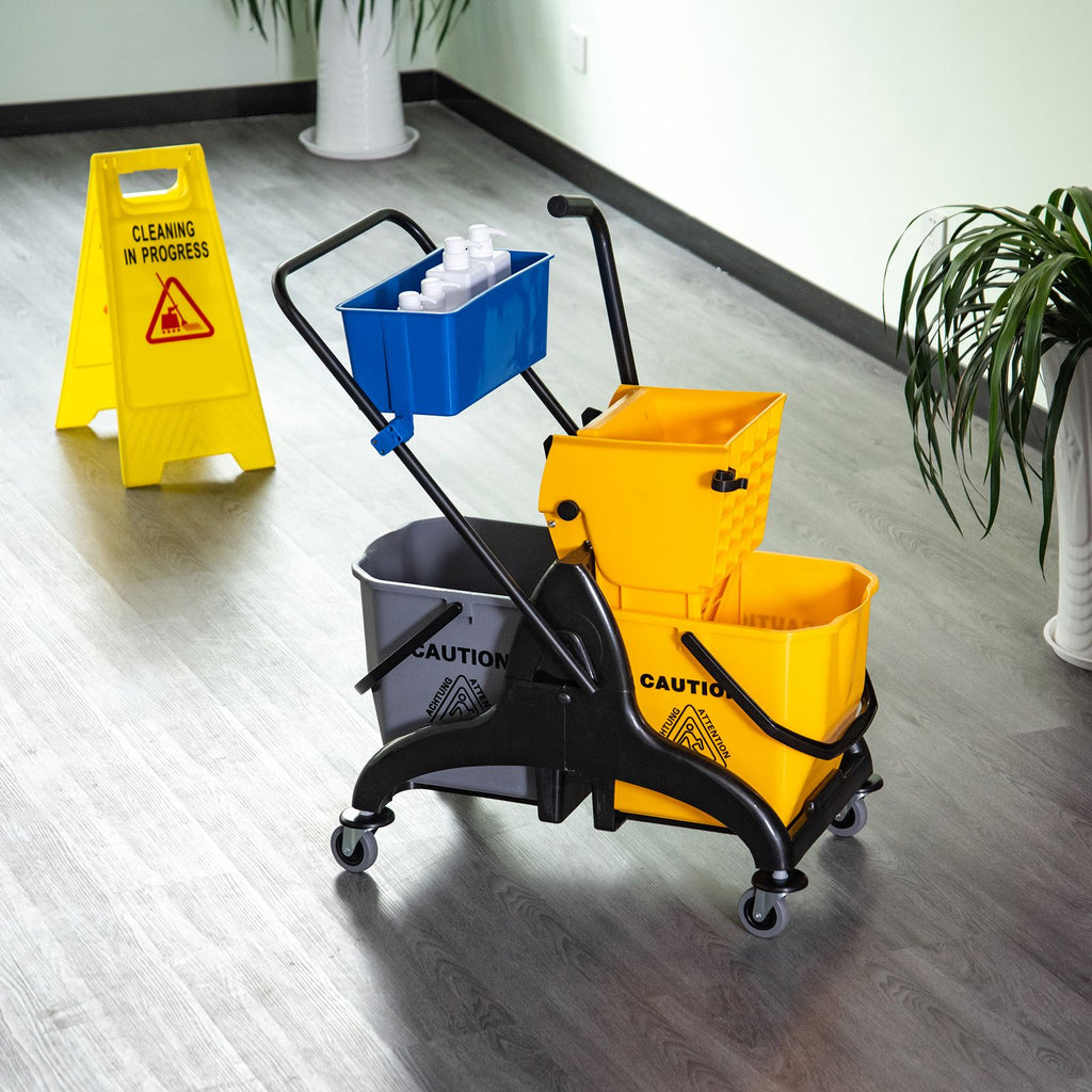 Rolling Mop Bucket Cart with Side-Press Wringer