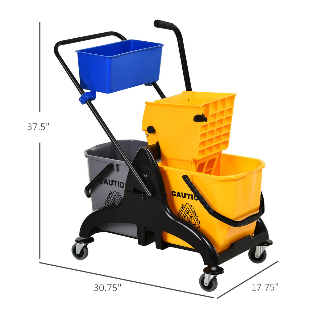 Rolling Mop Bucket Cart with Side-Press Wringer