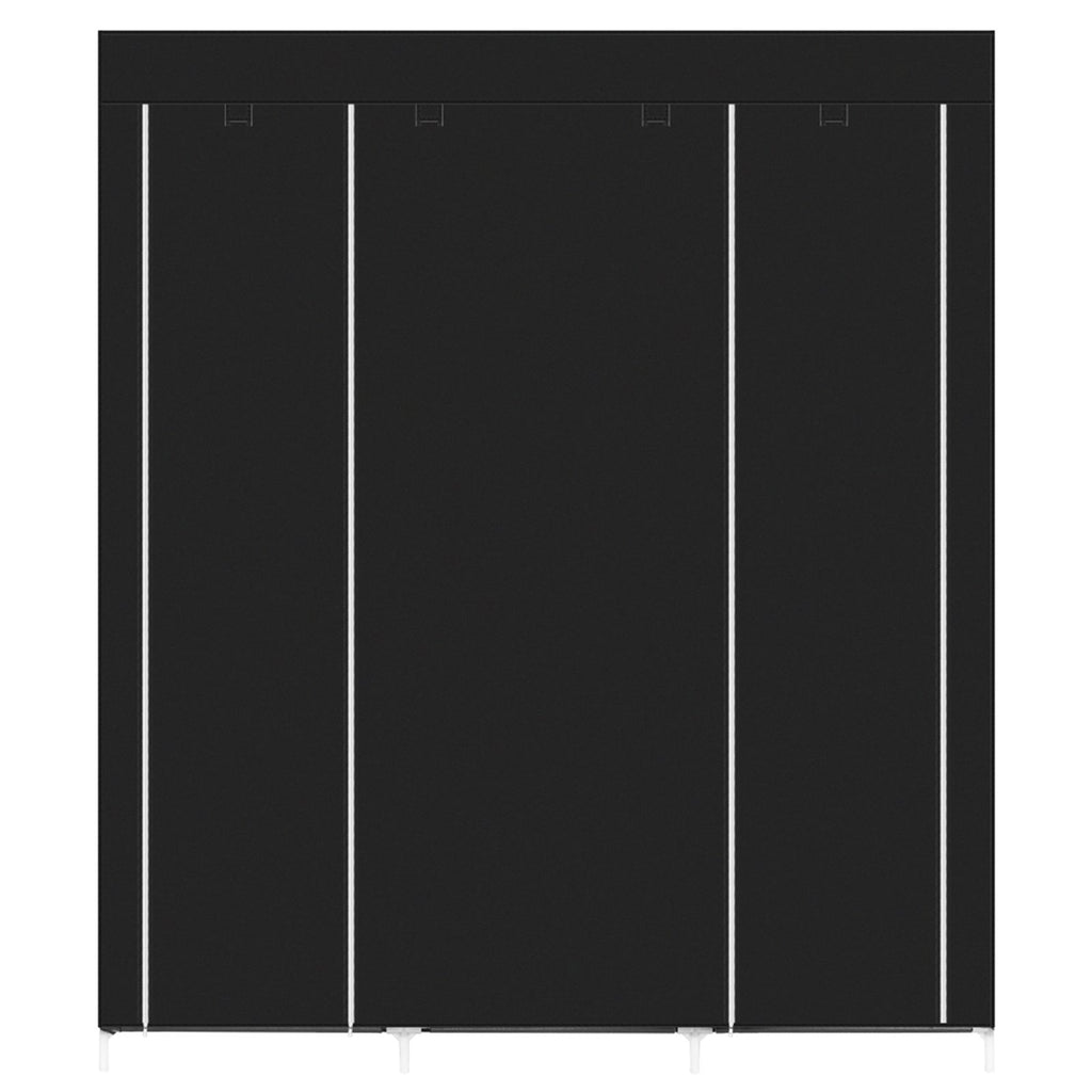 Portable Clothes Closet with Double Rods and 9 Shelves