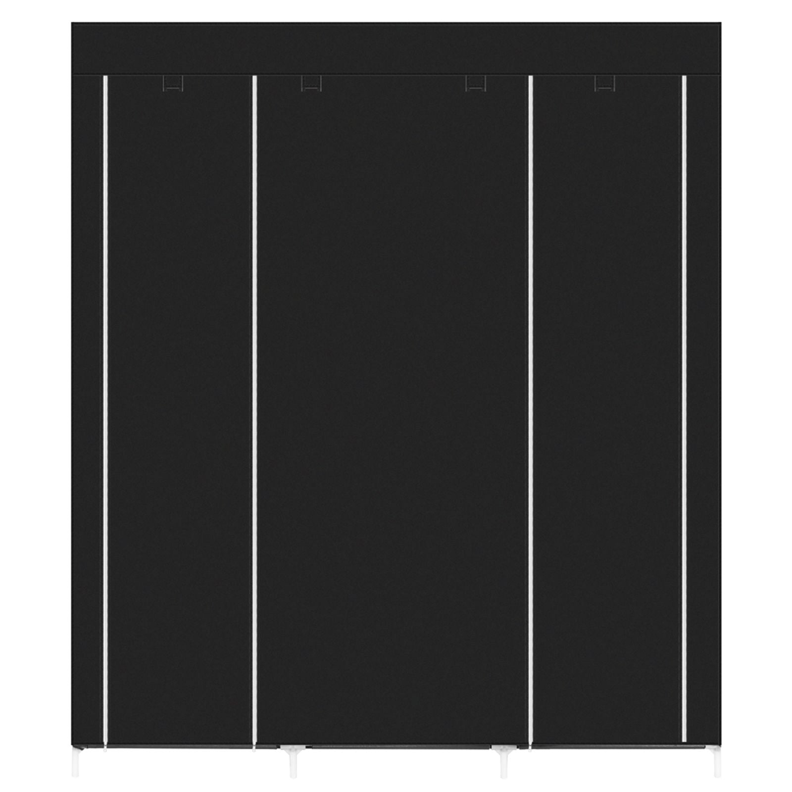 Portable Clothes Closet with Double Rods and 9 Shelves
