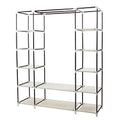 Portable Clothes Closet Organizer with Hanging Rod and Shelves