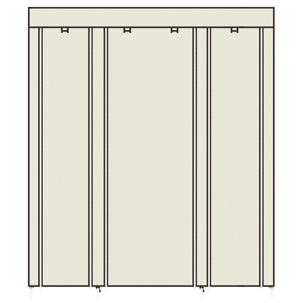 Portable Clothes Closet Organizer with Hanging Rod and Shelves