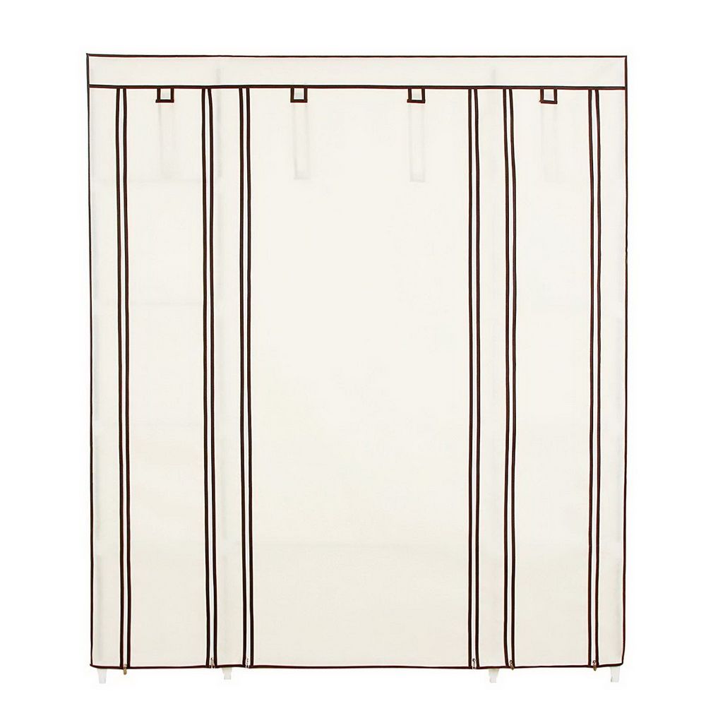 Portable Clothes Closet Organizer with Hanging Rod and Shelves