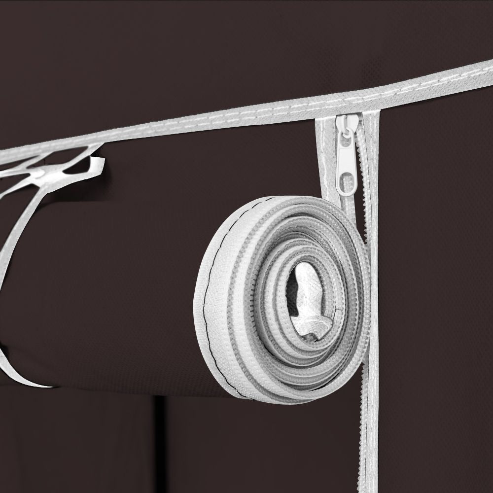 Portable Clothes Closet with Hanging Rod and Storage Shelves