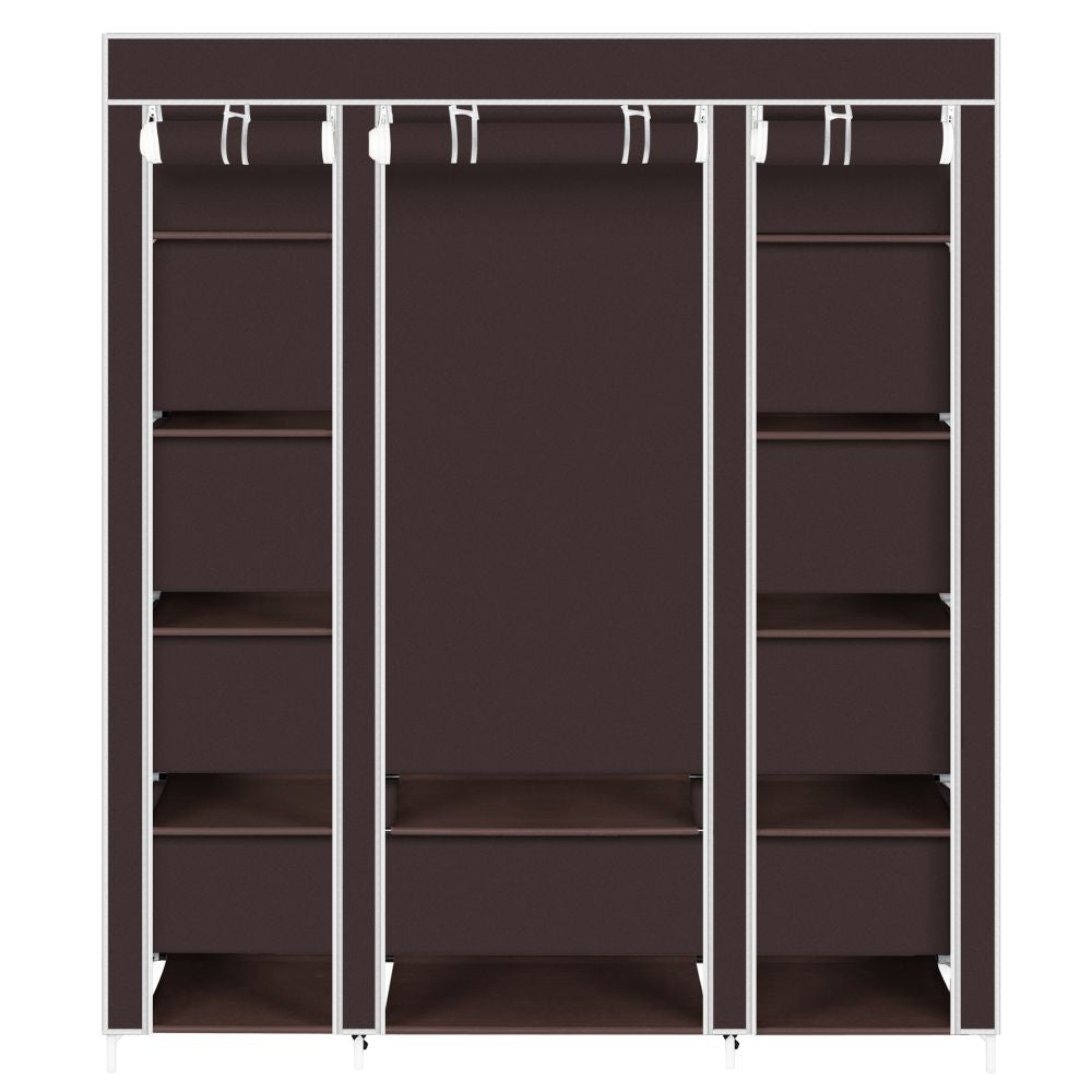 Portable Clothes Closet with Hanging Rod and Storage Shelves