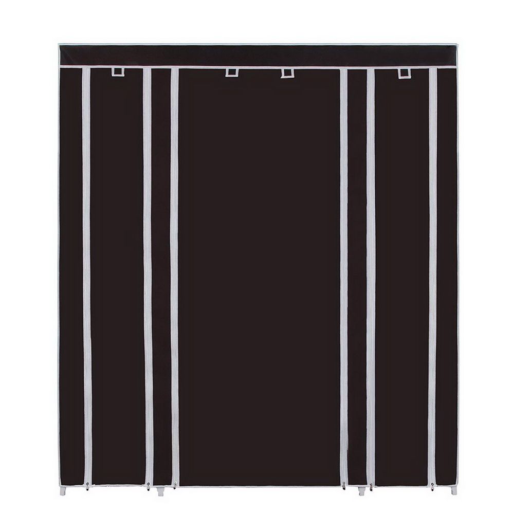 Portable Clothes Closet with Hanging Rod and Storage Shelves