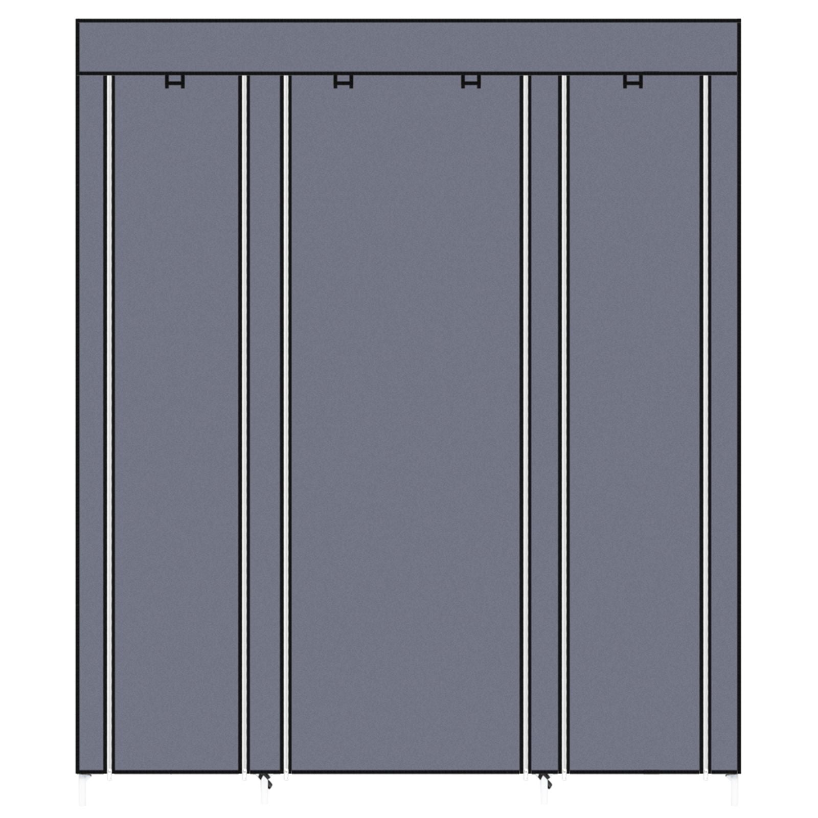 69" Portable Clothes Closet Wardrobe Storage Organizer with Non-Woven Fabric Quick and Easy to Assem