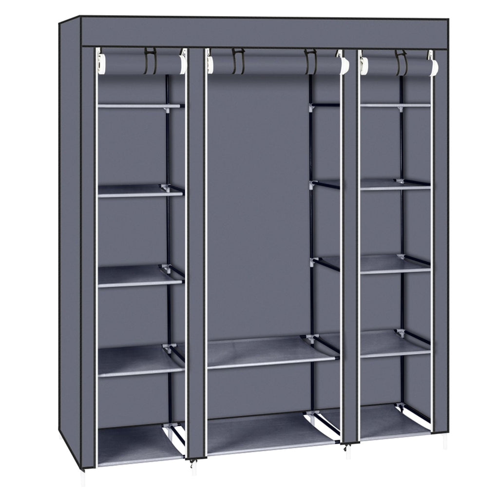 69" Portable Clothes Closet Wardrobe Storage Organizer with Non-Woven Fabric Quick and Easy to Assem