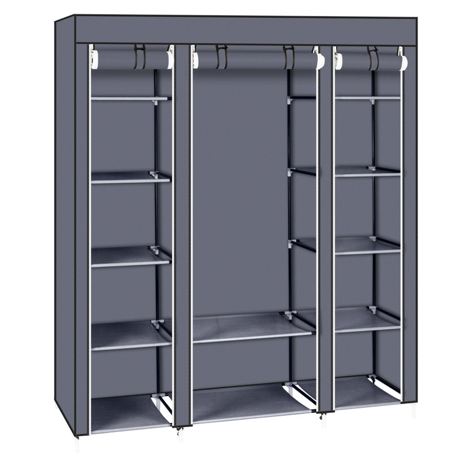69" Portable Clothes Closet Wardrobe Storage Organizer with Non-Woven Fabric Quick and Easy to Assem