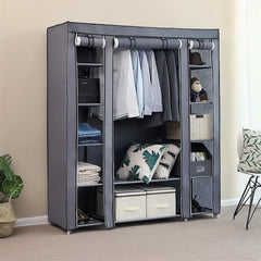 69" Portable Clothes Closet Wardrobe Storage Organizer with Non-Woven Fabric Quick and Easy to Assem