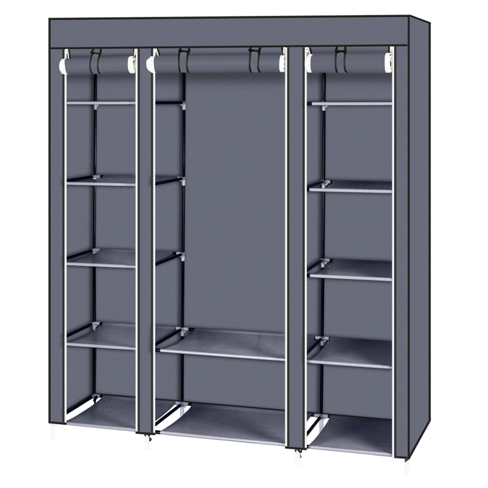 69" Portable Clothes Closet Wardrobe Storage Organizer with Non-Woven Fabric Quick and Easy to Assem