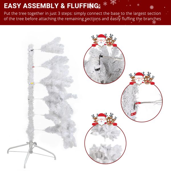 White Hanging-Branch Christmas Tree with Remote Lights