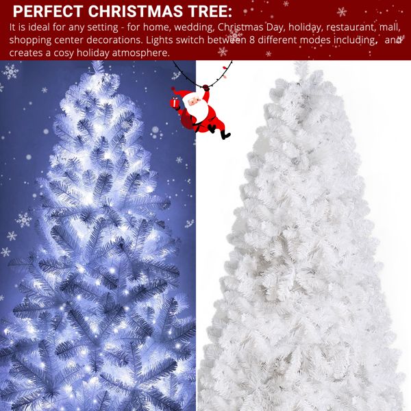 White Hanging-Branch Christmas Tree with Remote Lights