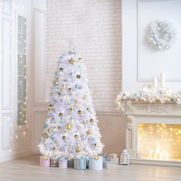 White Hanging-Branch Christmas Tree with Remote Lights